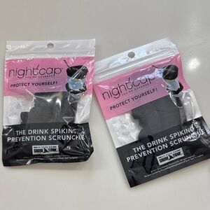 Nightcap Pink and Black Drink Cover Scrunchie